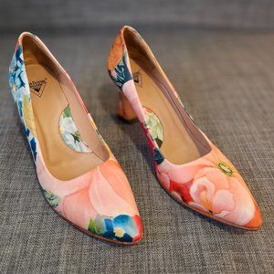 John Fluevog RARE Desmond Floral Angular Pump | Women's Size 8.5